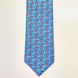 USA PALM Blue Handmade Tie Mens Palm Trees Geometric 100% Silk Necktie